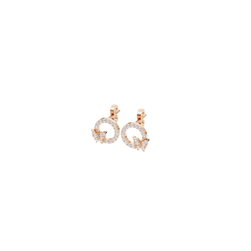 Aarinya Enchanted Butterfly Circle Diamond Pendant Set, The Papillon Circle Diamond Lab Grown Set