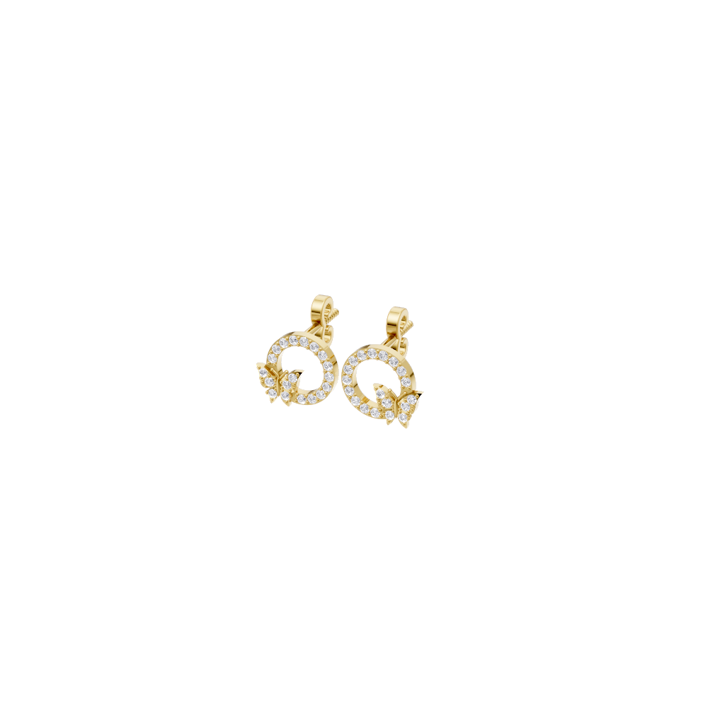 Aarinya Enchanted Butterfly Circle Diamond Pendant Set, The Papillon Circle Diamond Lab Grown Set