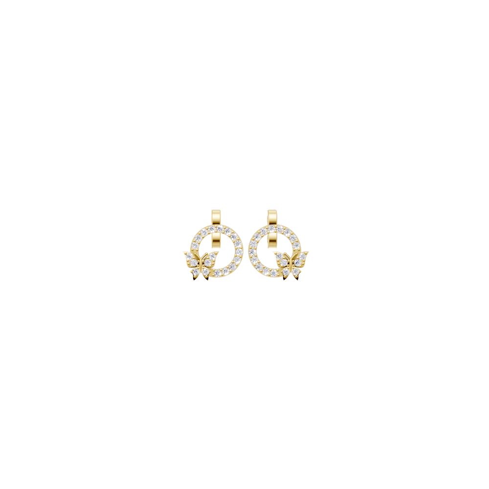 Aarinya Enchanted Butterfly Circle Diamond Pendant Set