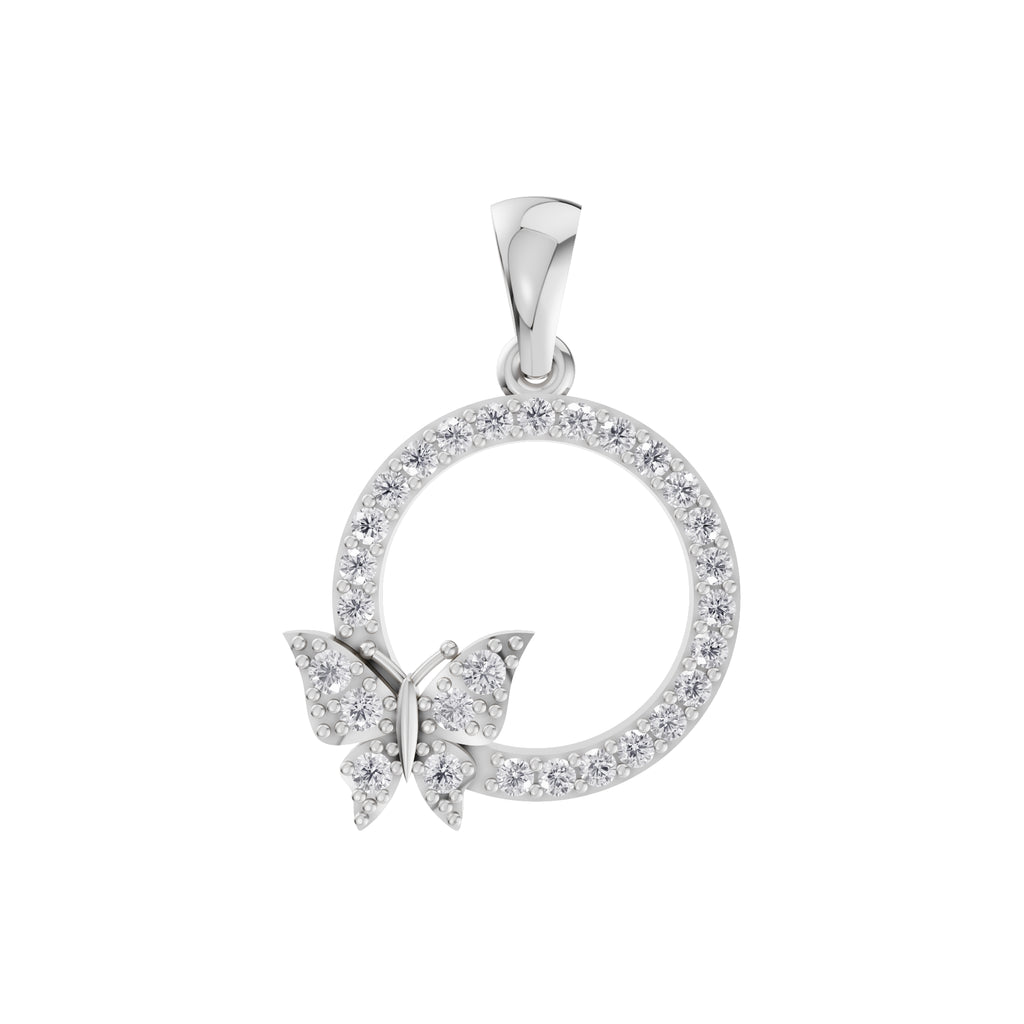 Aarinya Enchanted Butterfly Circle Diamond Pendant Set, The Papillon Circle Diamond Lab Grown Set