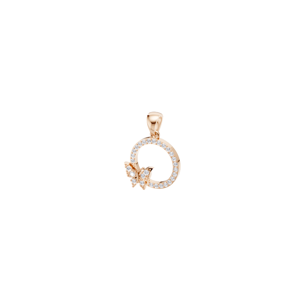 Aarinya Enchanted Butterfly Circle Diamond Pendant Set, The Papillon Circle Diamond Lab Grown Set