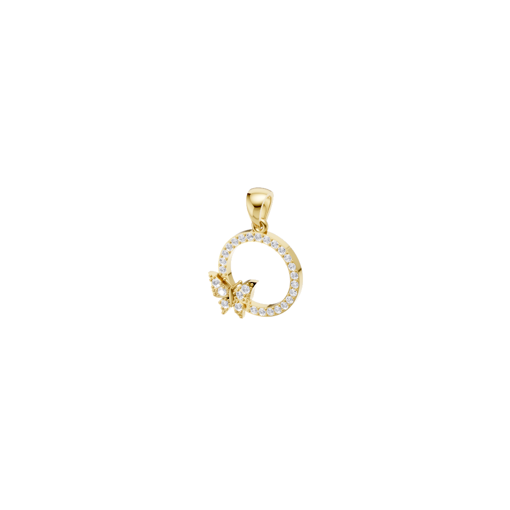 Aarinya Enchanted Butterfly Circle Diamond Pendant Set, The Papillon Circle Diamond Lab Grown Set