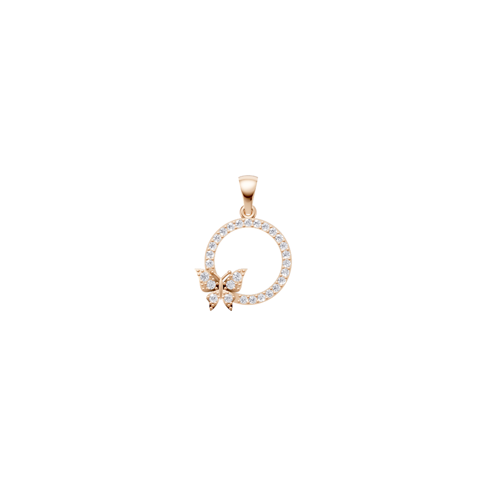 Aarinya Enchanted Butterfly Circle Diamond Pendant Set, The Papillon Circle Diamond Lab Grown Set