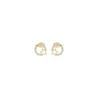 Aarinya Open-Circle Halo Star Diamond Pendant & Earrings Set