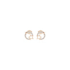 Aarinya Open-Circle Halo Star Diamond Pendant & Earrings Set
