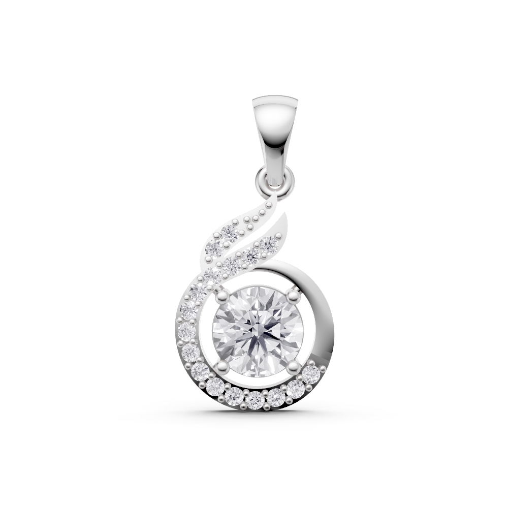 Aarinya Celestial Swirl Solitaire Pendant Set, The Flame-Halo Solitaire Pendant Set