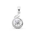 Aarinya Celestial Swirl Solitaire Pendant Set, The Flame-Halo Solitaire Pendant Set