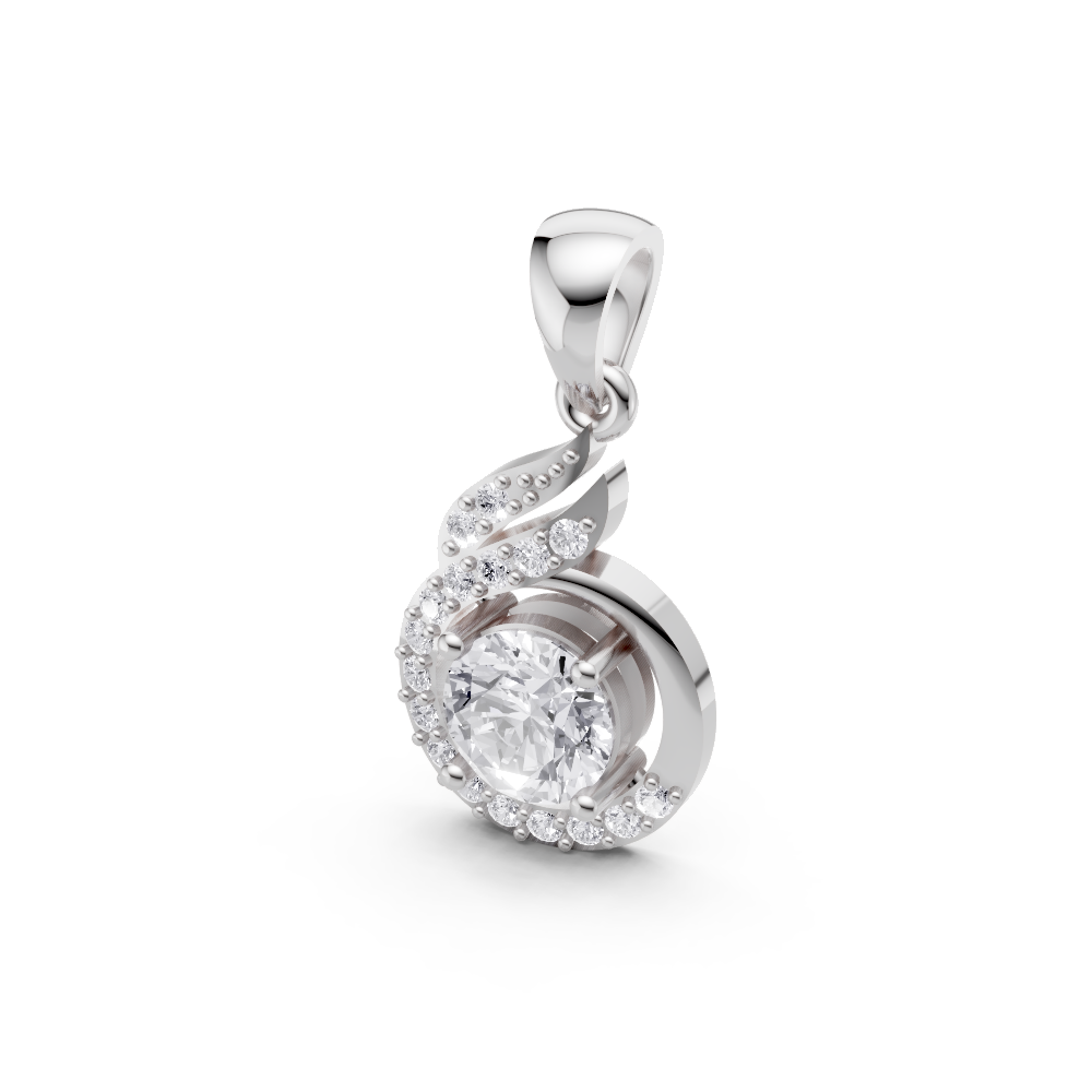 Aarinya Celestial Swirl Solitaire Pendant Set, The Flame-Halo Solitaire Pendant Set