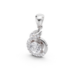 Aarinya Celestial Swirl Solitaire Pendant Set, The Flame-Halo Solitaire Pendant Set