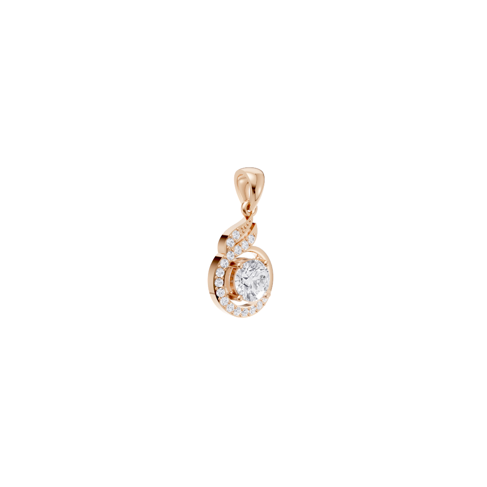 Aarinya Celestial Swirl Solitaire Pendant Set, The Flame-Halo Solitaire Pendant Set