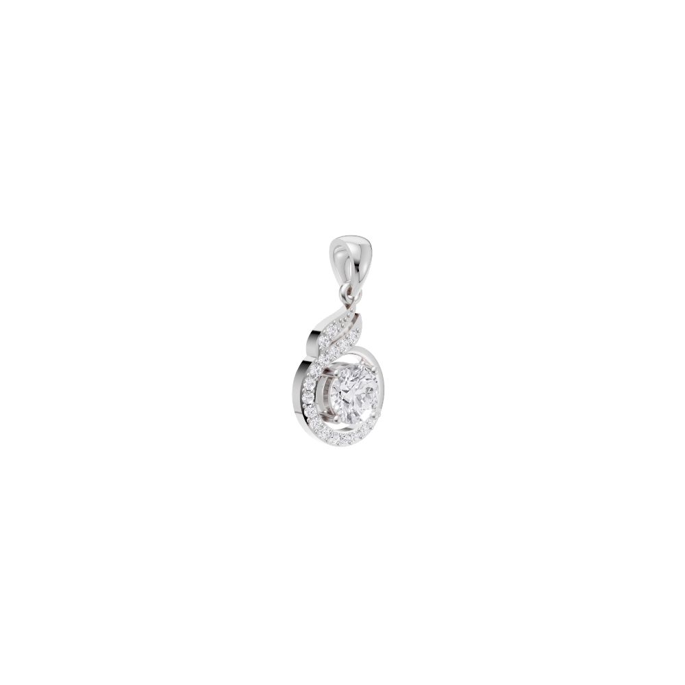 Aarinya Celestial Swirl Solitaire Pendant Set, The Flame-Halo Solitaire Pendant Set