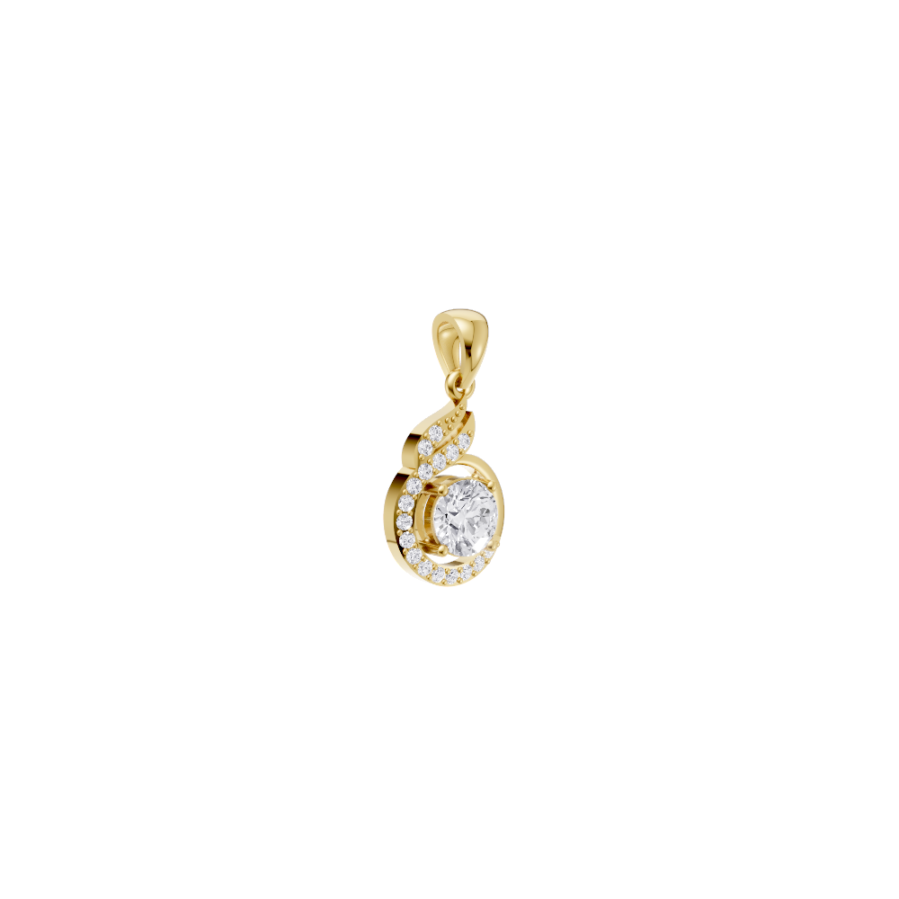 Aarinya Celestial Swirl Solitaire Pendant Set, The Flame-Halo Solitaire Pendant Set