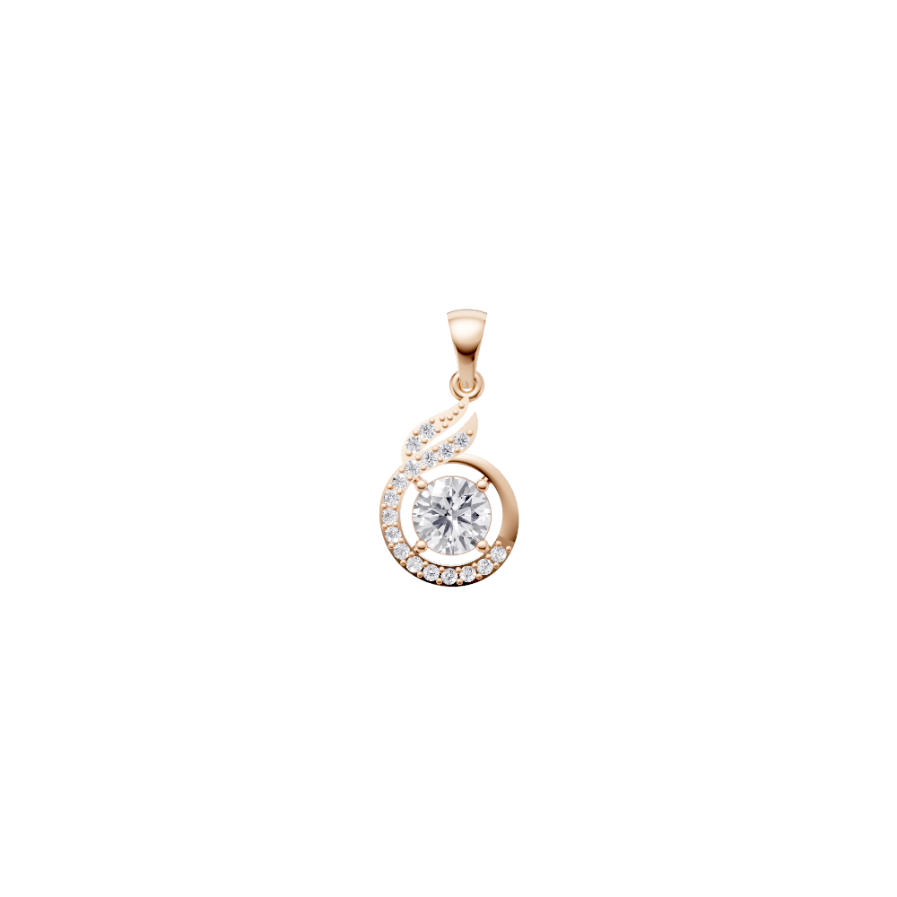 Aarinya Celestial Swirl Solitaire Pendant Set, The Flame-Halo Solitaire Pendant Set