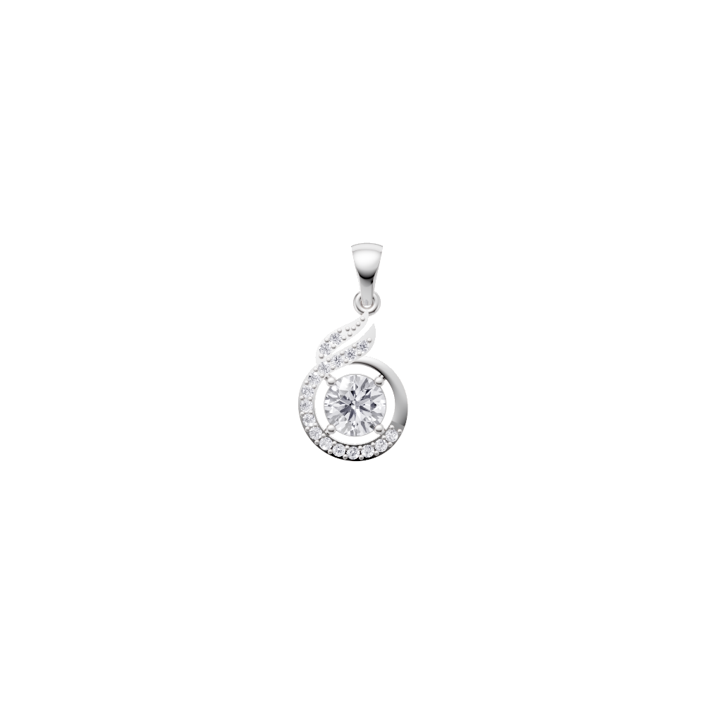 Aarinya Celestial Swirl Solitaire Pendant Set, The Flame-Halo Solitaire Pendant Set
