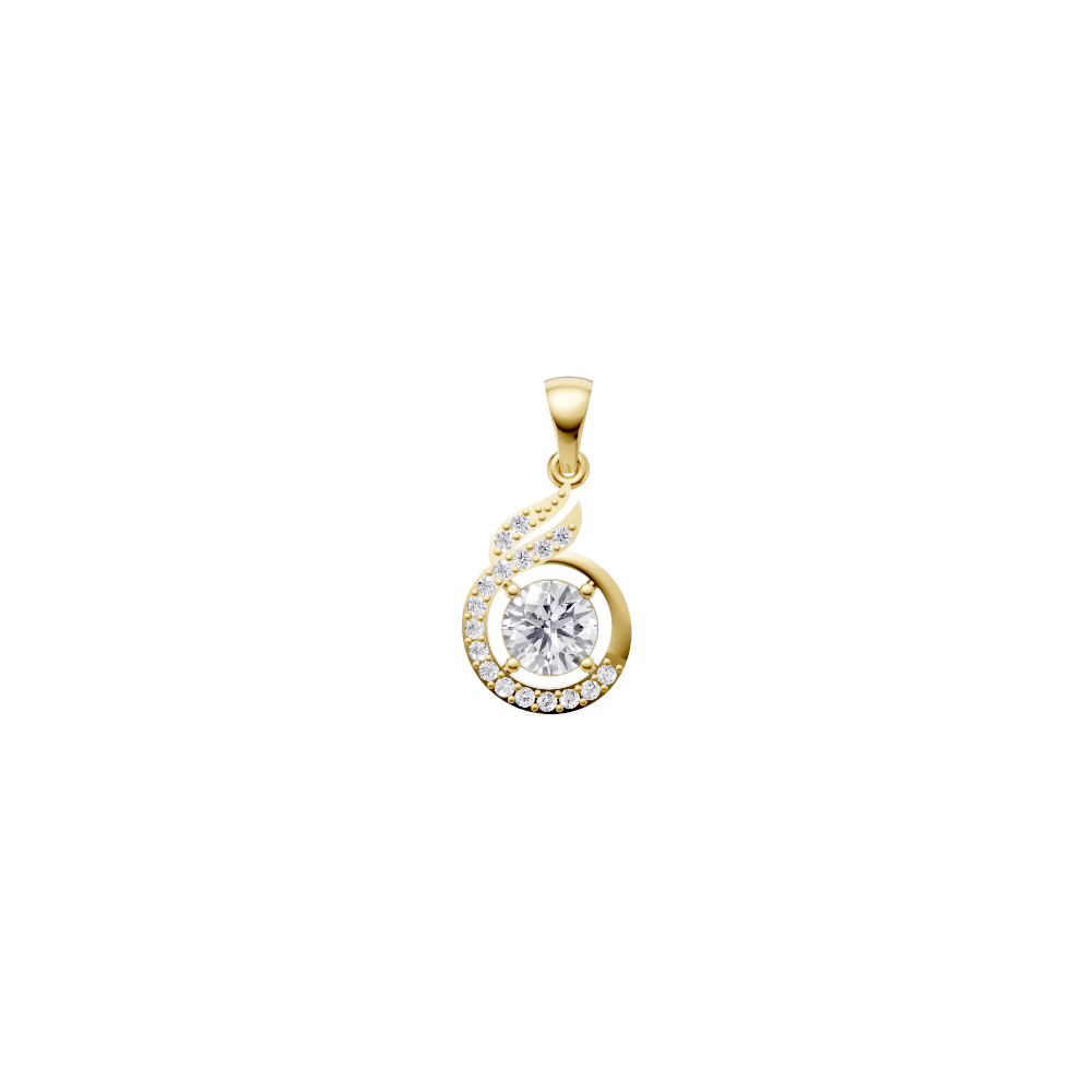 Aarinya Celestial Swirl Solitaire Pendant Set, The Flame-Halo Solitaire Pendant Set