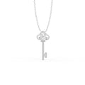 Aarinya Vintage Fleur-de-Lis Lab-Grown Diamond Key Pendant, The Centurion Minimalist Baroque Key Pendant