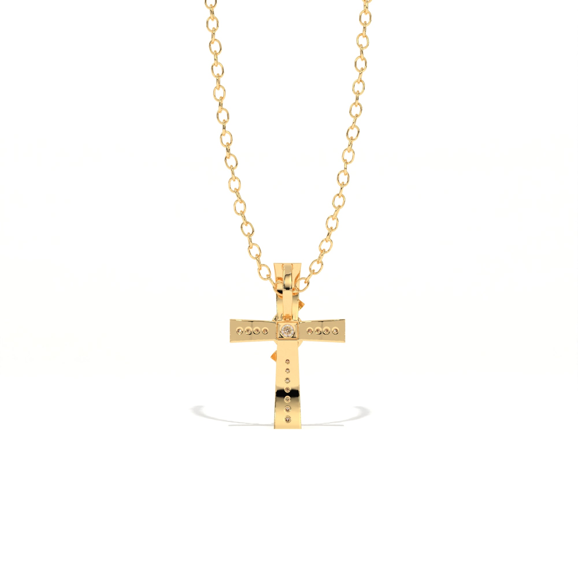 Aarinya Ribbon Cross Lab-Grown Diamond Pendant, The Centurion Minimalist Cross Pendant