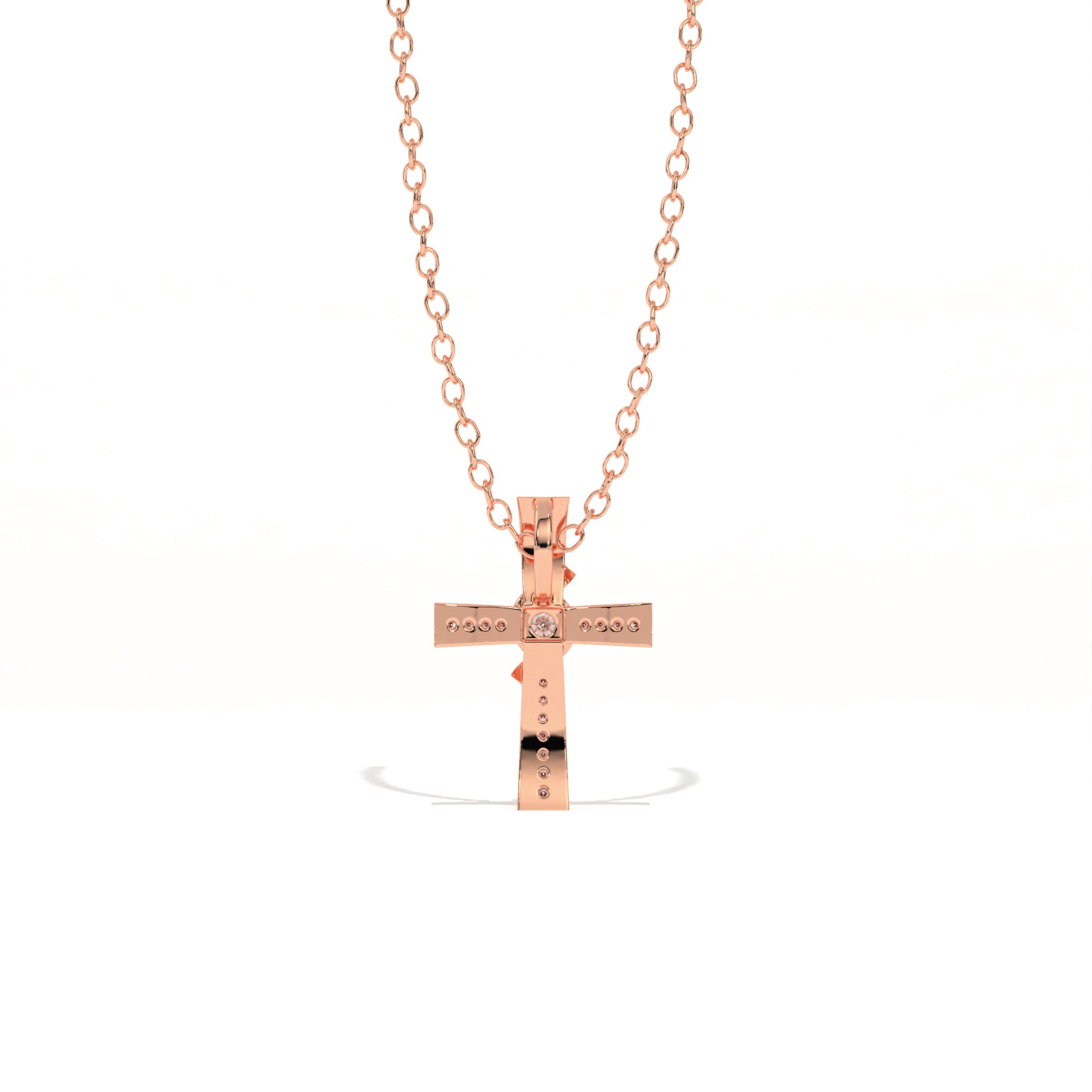 Aarinya Ribbon Cross Lab-Grown Diamond Pendant, The Centurion Minimalist Cross Pendant