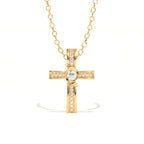 Aarinya Ribbon Cross Lab-Grown Diamond Pendant, The Centurion Minimalist Cross Pendant