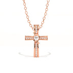 Aarinya Ribbon Cross Lab-Grown Diamond Pendant, The Centurion Minimalist Cross Pendant