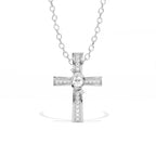 Aarinya Ribbon Cross Lab-Grown Diamond Pendant, The Centurion Minimalist Cross Pendant