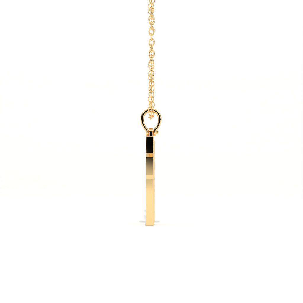 Aarinya Modern Beveled Edge Diamond Cross Pendant, The Centurion Minimalist Stepped Diamond-Core Cross