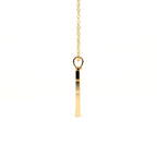 Aarinya Modern Beveled Edge Diamond Cross Pendant, The Centurion Minimalist Stepped Diamond-Core Cross