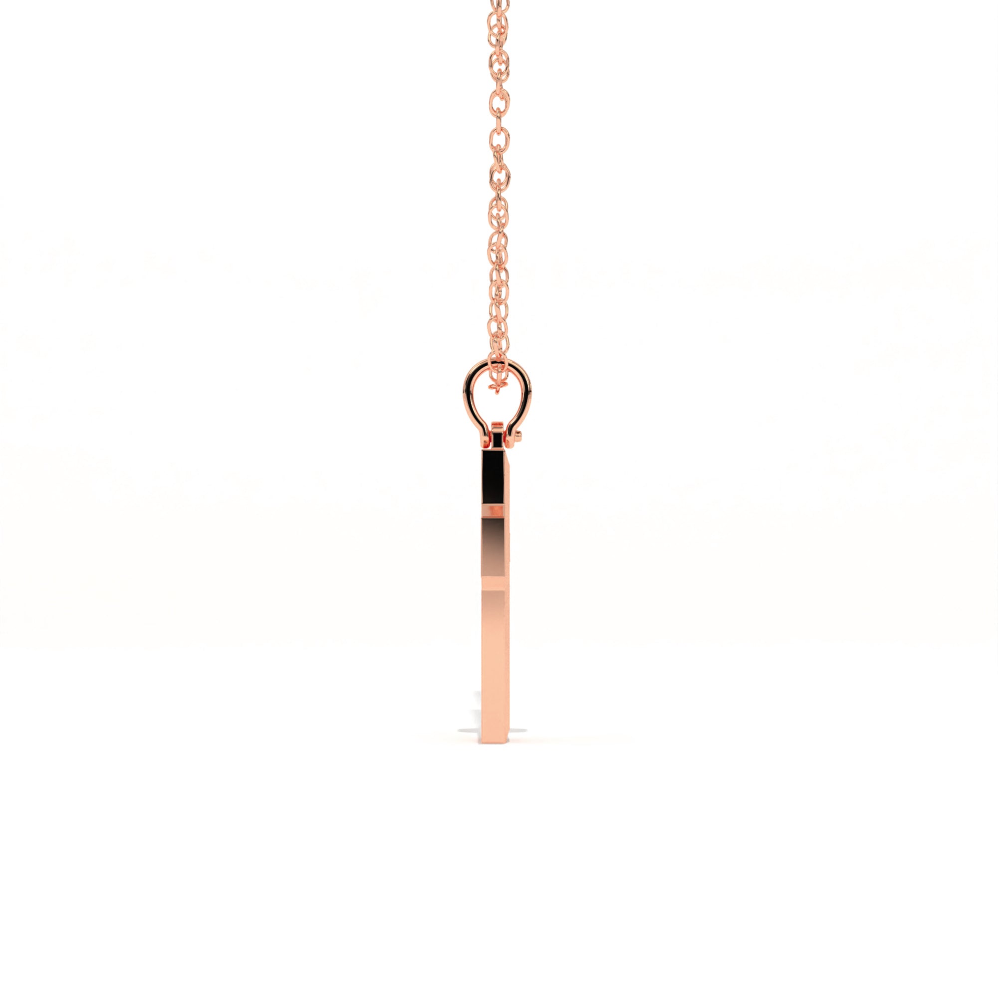 Aarinya Modern Beveled Edge Diamond Cross Pendant, The Centurion Minimalist Stepped Diamond-Core Cross