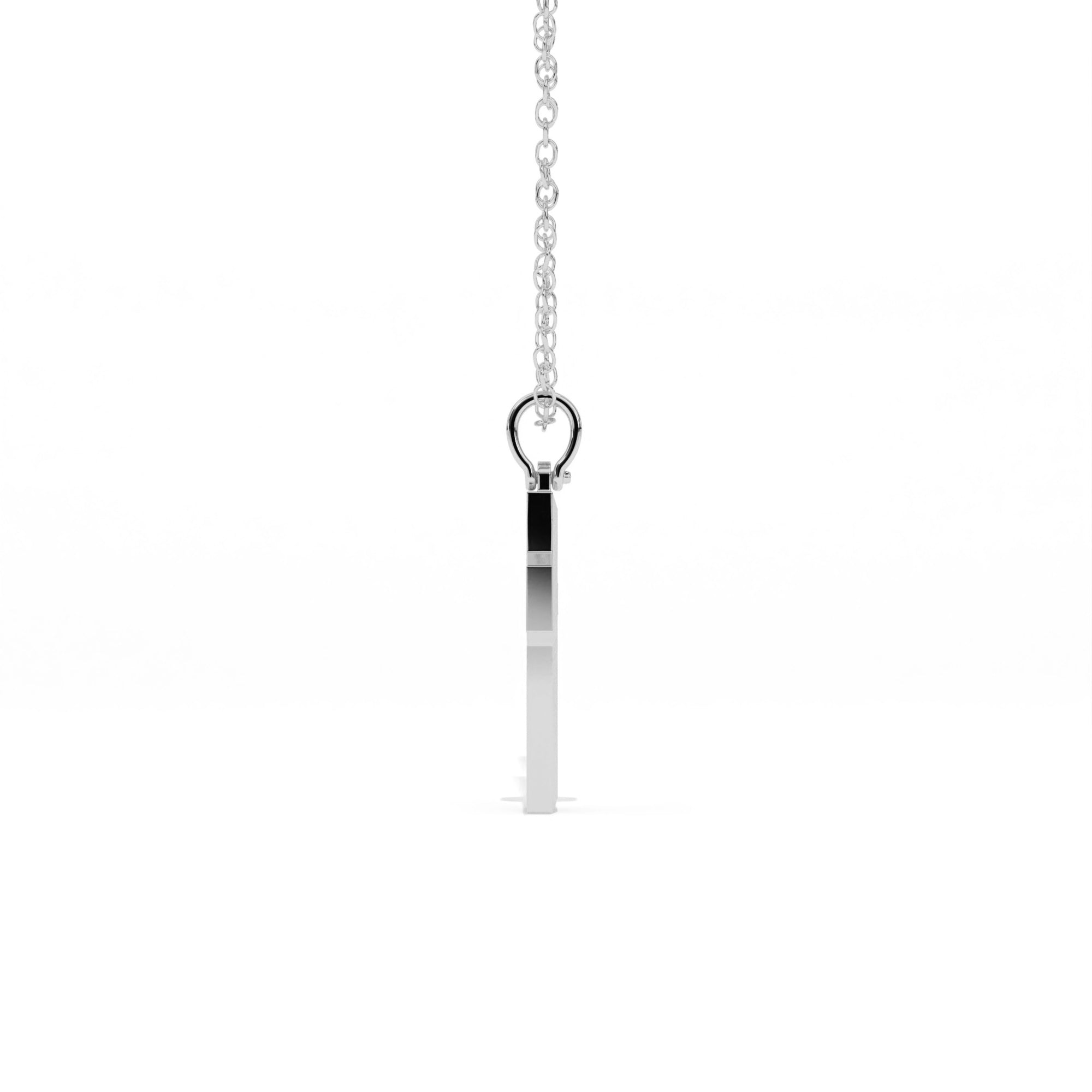 Aarinya Modern Beveled Edge Diamond Cross Pendant, The Centurion Minimalist Stepped Diamond-Core Cross