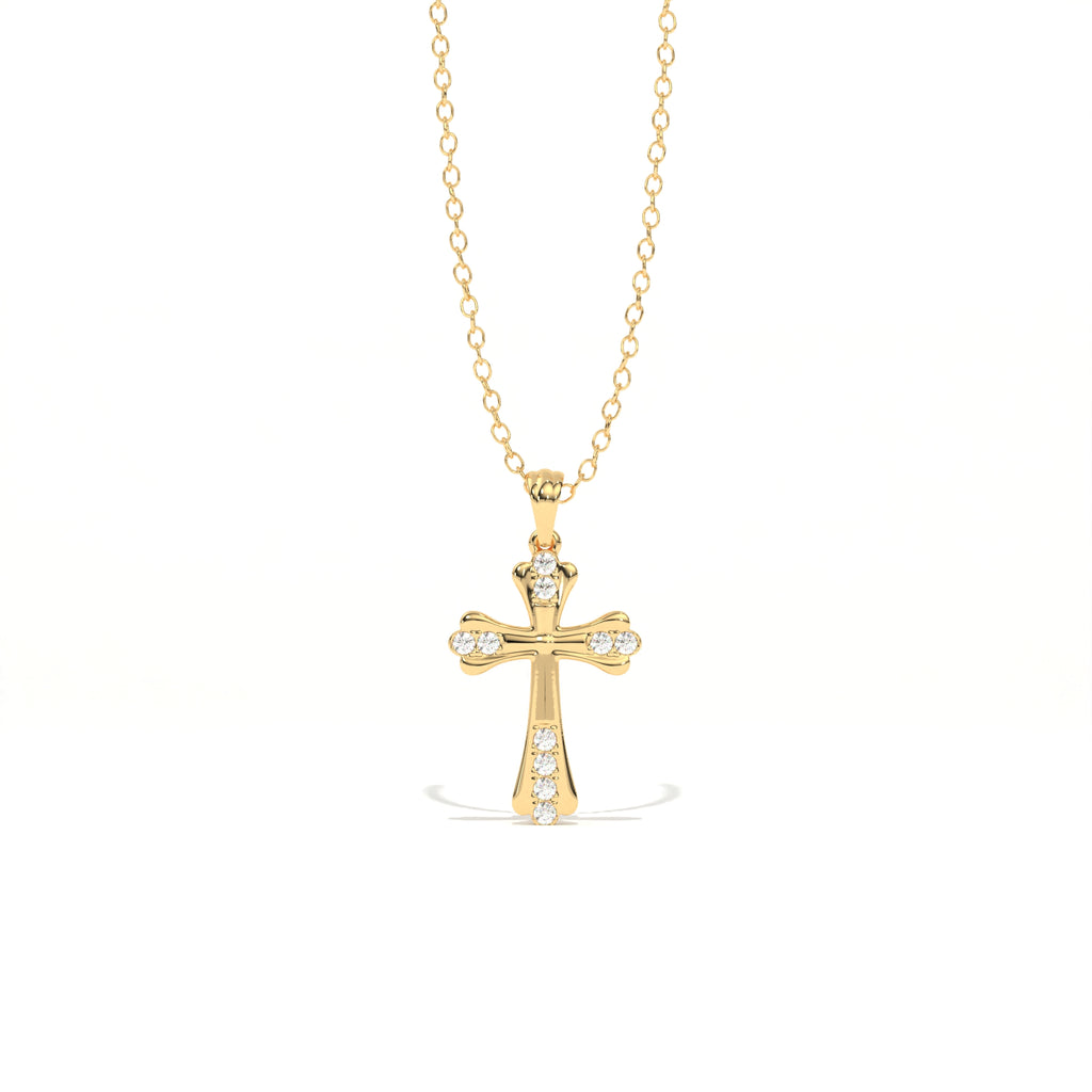 Aarinya Vantage Silhouette Sculpted Devotion Cross Charm, The Centurion Minimalist Tapered Ribbon Cross Medallion