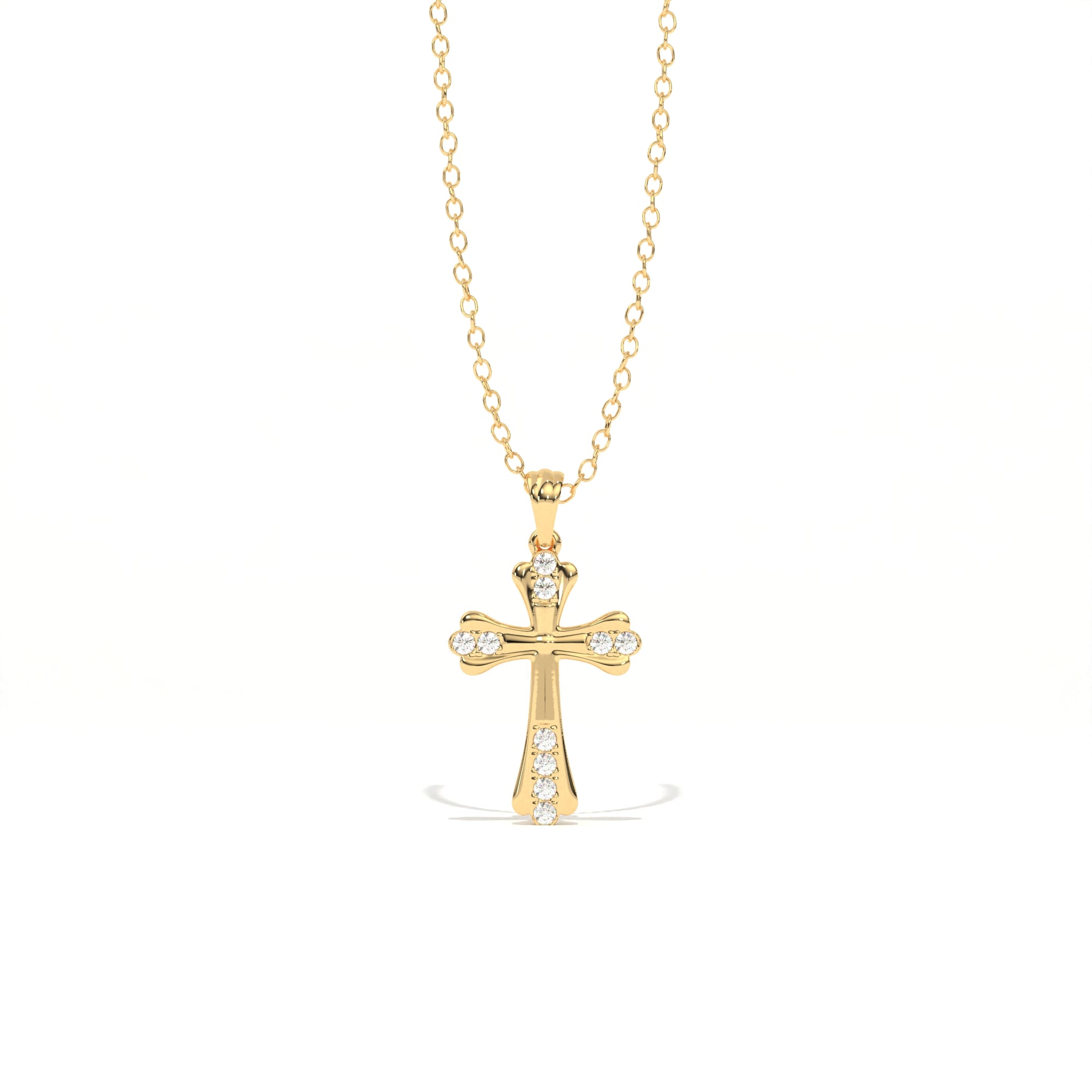 Aarinya Vantage Silhouette Sculpted Devotion Cross Charm, The Centurion Minimalist Tapered Ribbon Cross Medallion