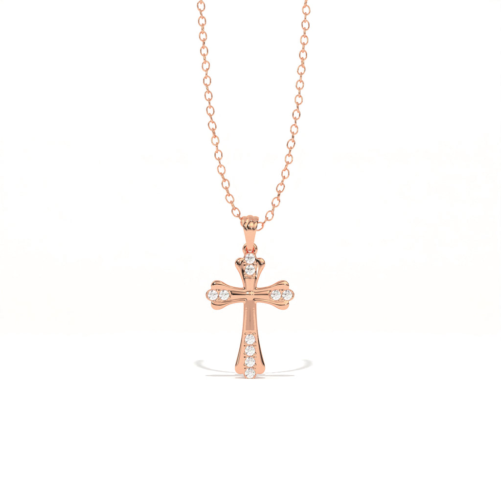 Aarinya Vantage Silhouette Sculpted Devotion Cross Charm, The Centurion Minimalist Tapered Ribbon Cross Medallion