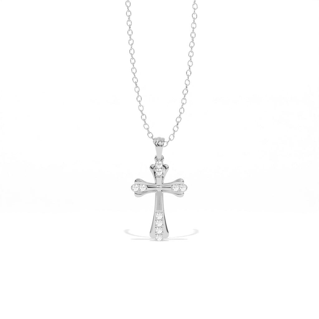Aarinya Vantage Silhouette Sculpted Devotion Cross Charm, The Centurion Minimalist Tapered Ribbon Cross Medallion
