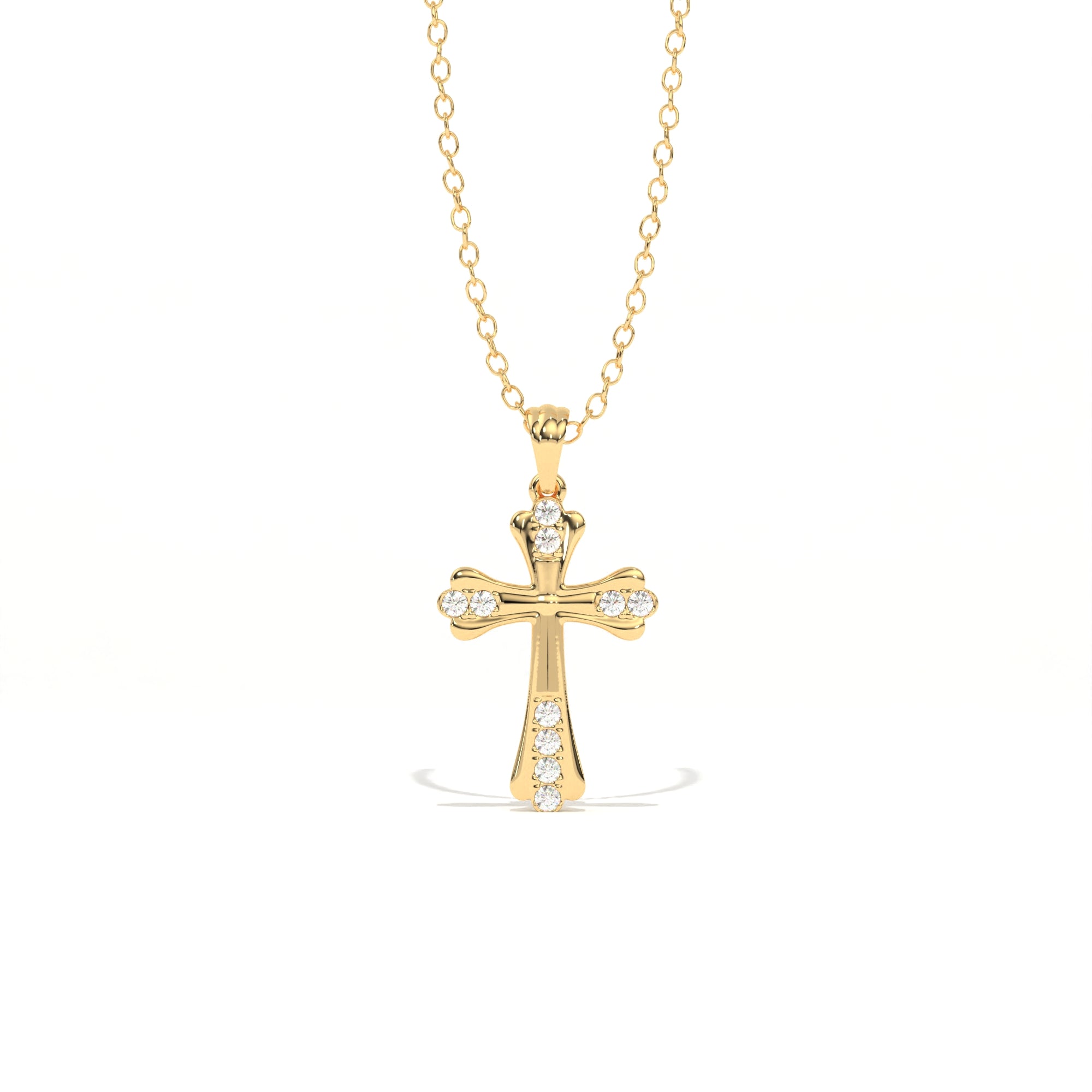 Aarinya Vantage Silhouette Sculpted Devotion Cross Charm, The Centurion Minimalist Tapered Ribbon Cross Medallion