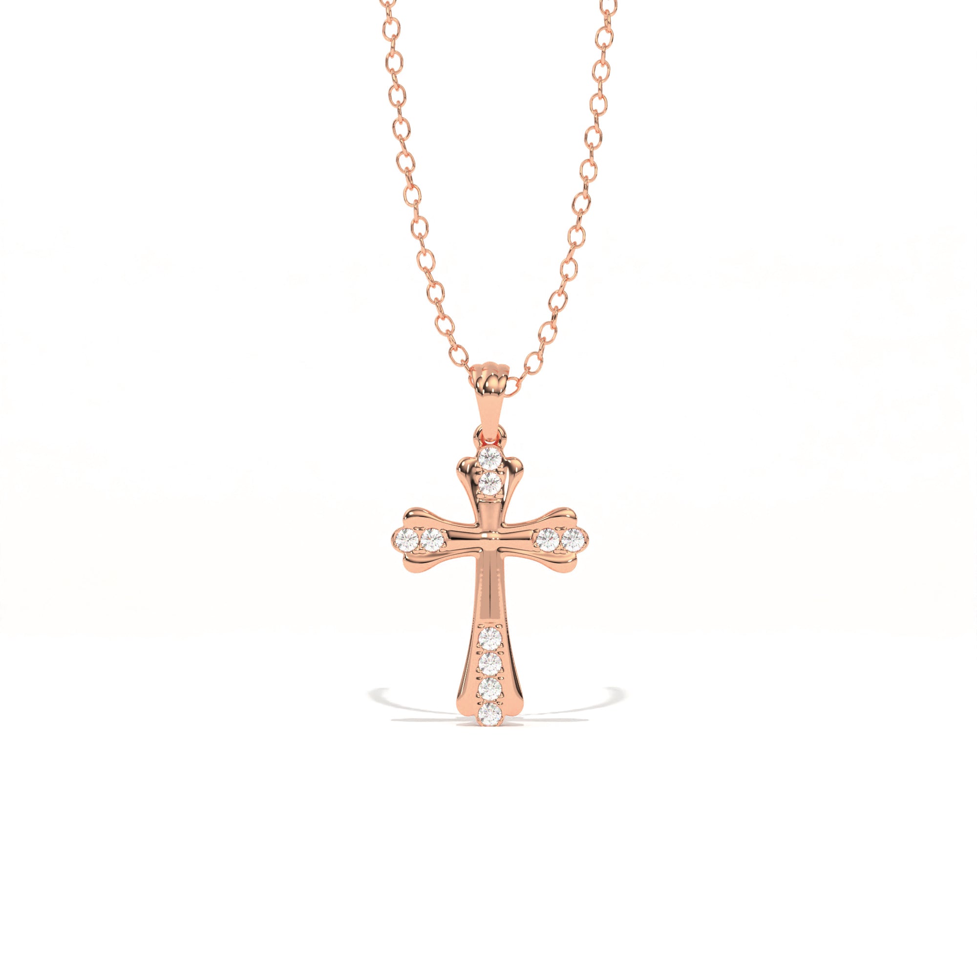 Aarinya Vantage Silhouette Sculpted Devotion Cross Charm, The Centurion Minimalist Tapered Ribbon Cross Medallion