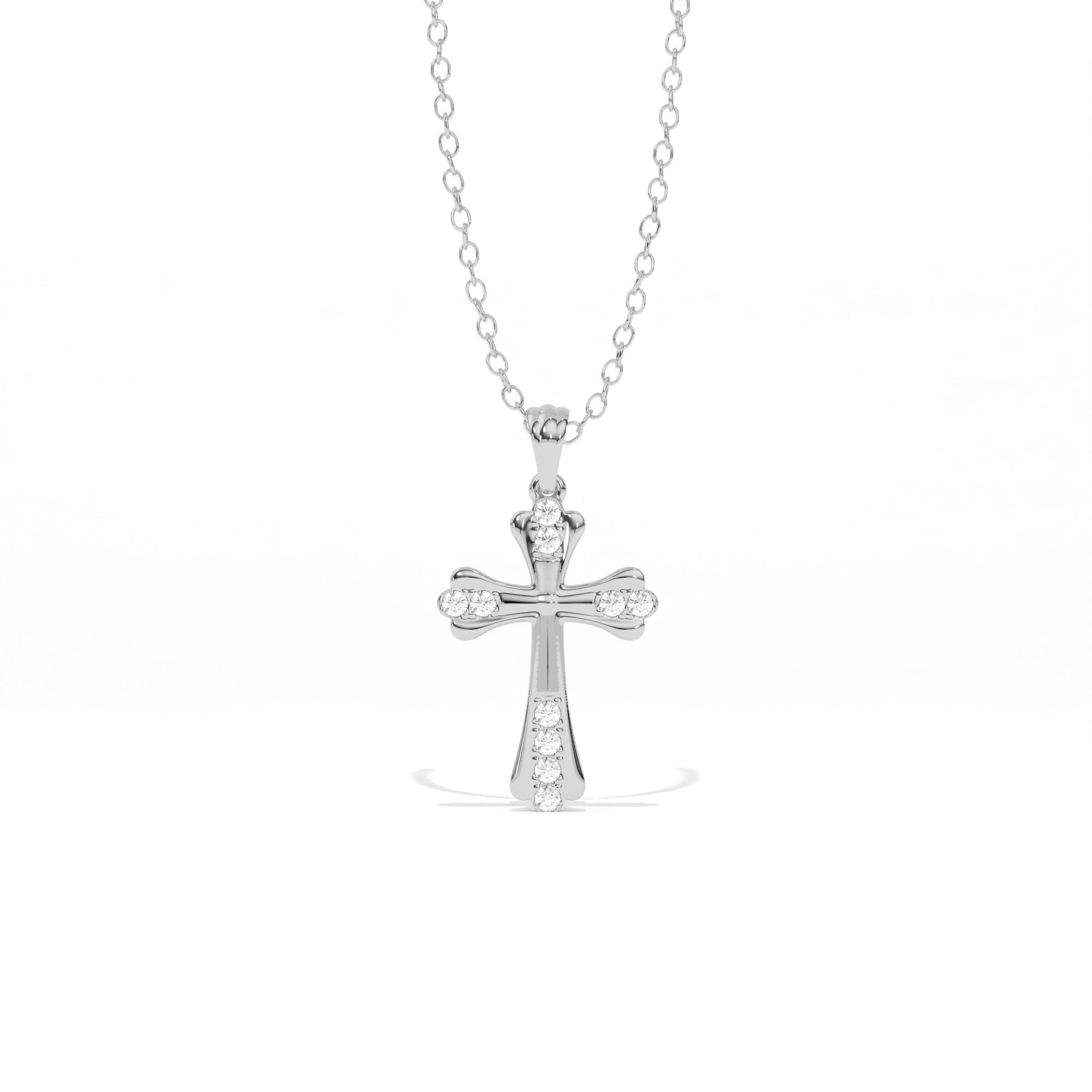 Aarinya Vantage Silhouette Sculpted Devotion Cross Charm, The Centurion Minimalist Tapered Ribbon Cross Medallion