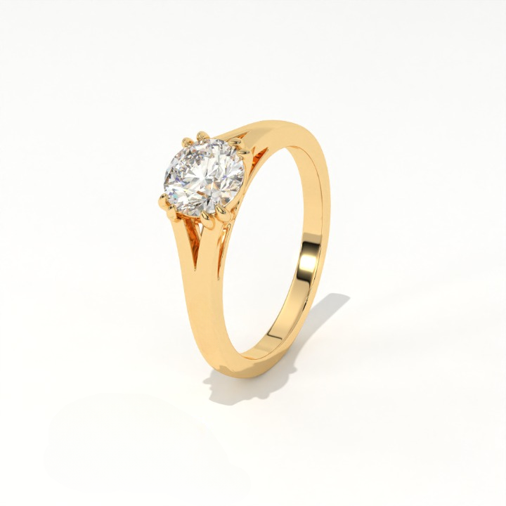 Aarinya Cathedral Lab-Grown Ring, Tapered Lab-Diamond Engagement Ring