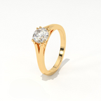 Aarinya Cathedral Lab-Grown Ring, Tapered Lab-Diamond Engagement Ring