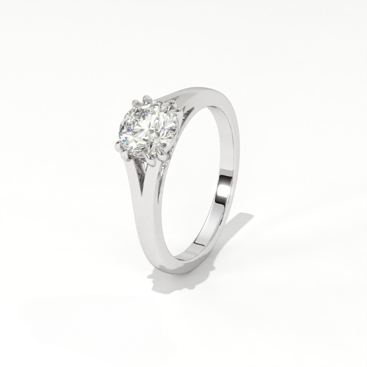 Aarinya Cathedral Lab-Grown Ring, Tapered Lab-Diamond Engagement Ring