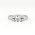 Aarinya Cathedral Lab-Grown Ring, Tapered Lab-Diamond Engagement Ring