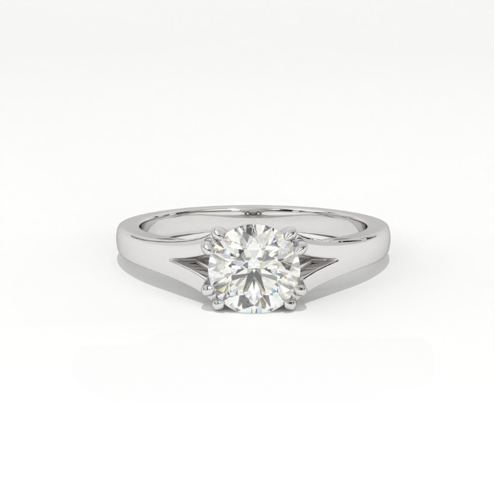 Aarinya Cathedral Lab-Grown Ring, Tapered Lab-Diamond Engagement Ring