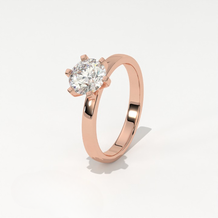 Aarinya Classic Six-Prong Solitaire Ring