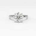 Aarinya Classic 6-Prong Rounded Lab-Grown Diamond Solitaire Ring, The Centurion Minimalist Slender-Band 6-Claw Solitaire Ring