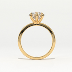Aarinya Classic 6-Prong Rounded Lab-Grown Diamond Solitaire Ring, The Centurion Minimalist Slender-Band 6-Claw Solitaire Ring