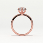 Aarinya Classic 6-Prong Rounded Lab-Grown Diamond Solitaire Ring, The Centurion Minimalist Slender-Band 6-Claw Solitaire Ring