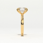 Aarinya Classic 6-Prong Rounded Lab-Grown Diamond Solitaire Ring, The Centurion Minimalist Slender-Band 6-Claw Solitaire Ring