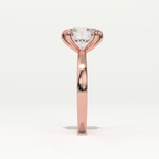 Aarinya Classic 6-Prong Rounded Lab-Grown Diamond Solitaire Ring, The Centurion Minimalist Slender-Band 6-Claw Solitaire Ring
