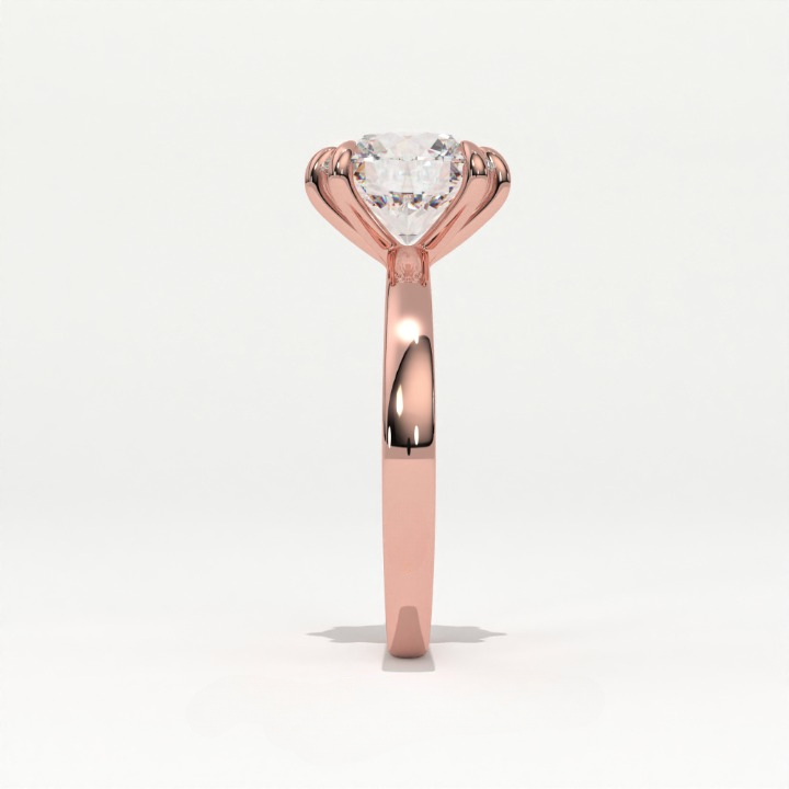 Aarinya Classic 6-Prong Rounded Lab-Grown Diamond Solitaire Ring, The Centurion Minimalist Slender-Band 6-Claw Solitaire Ring