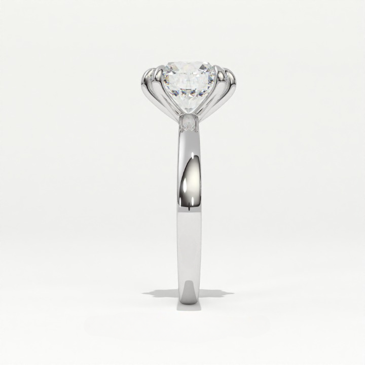 Aarinya Classic 6-Prong Rounded Lab-Grown Diamond Solitaire Ring, The Centurion Minimalist Slender-Band 6-Claw Solitaire Ring