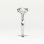 Aarinya Classic 6-Prong Rounded Lab-Grown Diamond Solitaire Ring, The Centurion Minimalist Slender-Band 6-Claw Solitaire Ring